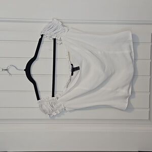 White Off The Shoulder Crop Top Size L